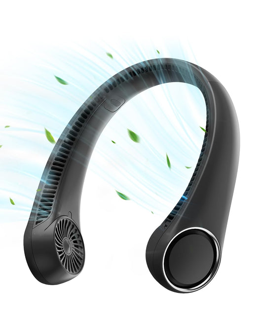 Gaiatop Portable Neck Fan Rechargeable, Hands-Free Cooling, 23.5hrs Runtime, Battery Powered Personal Wearable Fan Quiet, Summer Outdoor Travel Essentials, Birthday Gifts for Women Men Teens, Black
