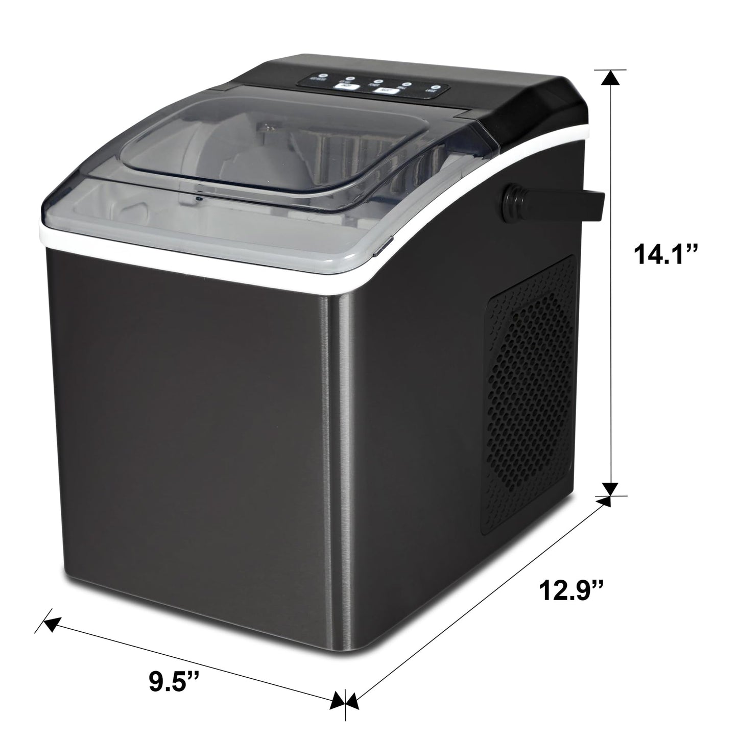 Kenmore Countertop Ice Maker Nugget Machine – Portable Self-Cleaning Máquina de Hacer Hielo para Casa, Crunchy Chewable Pebble Ice, 40lb/24hr Capacity, Stainless Steel