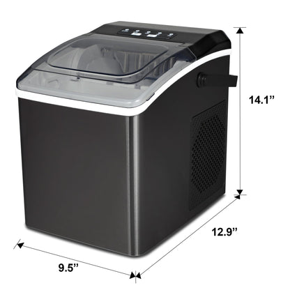 Kenmore Countertop Ice Maker Nugget Machine – Portable Self-Cleaning Máquina de Hacer Hielo para Casa, Crunchy Chewable Pebble Ice, 40lb/24hr Capacity, Stainless Steel
