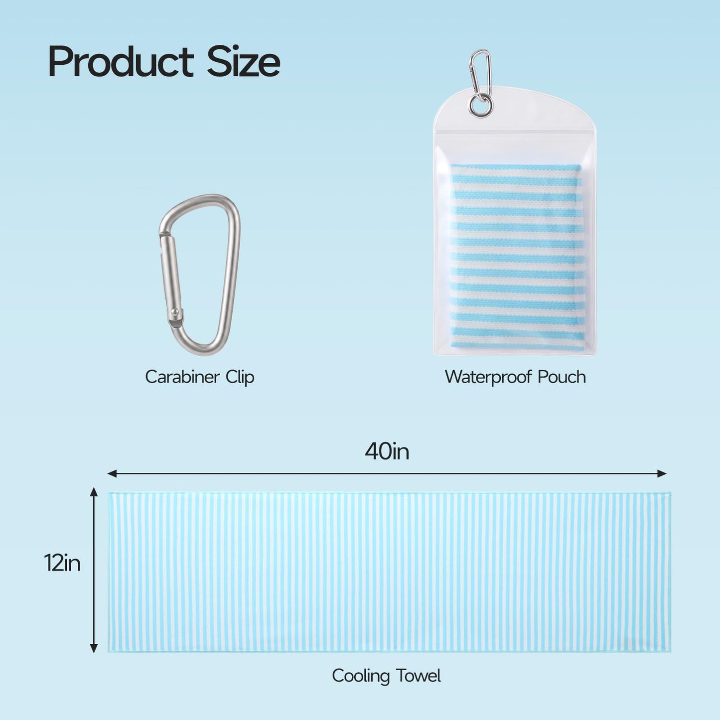 RDEKISS 4 Pack Cooling Towels for Hot Weather (40"x12"), Ice Cool Neck Towel, Soft Breathable Microfiber for Gym, Sport, Running, Yoga, Workout - Gray