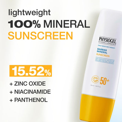 Physiogel Lightweight Moisture Korean Sunscreen, Broad Spectrum SPF 50+, Water Resistant & Safe for Sensitve Skin, Reef Friendly, Paraben-Free, Dermatologically Tested, Korean Skin Care.