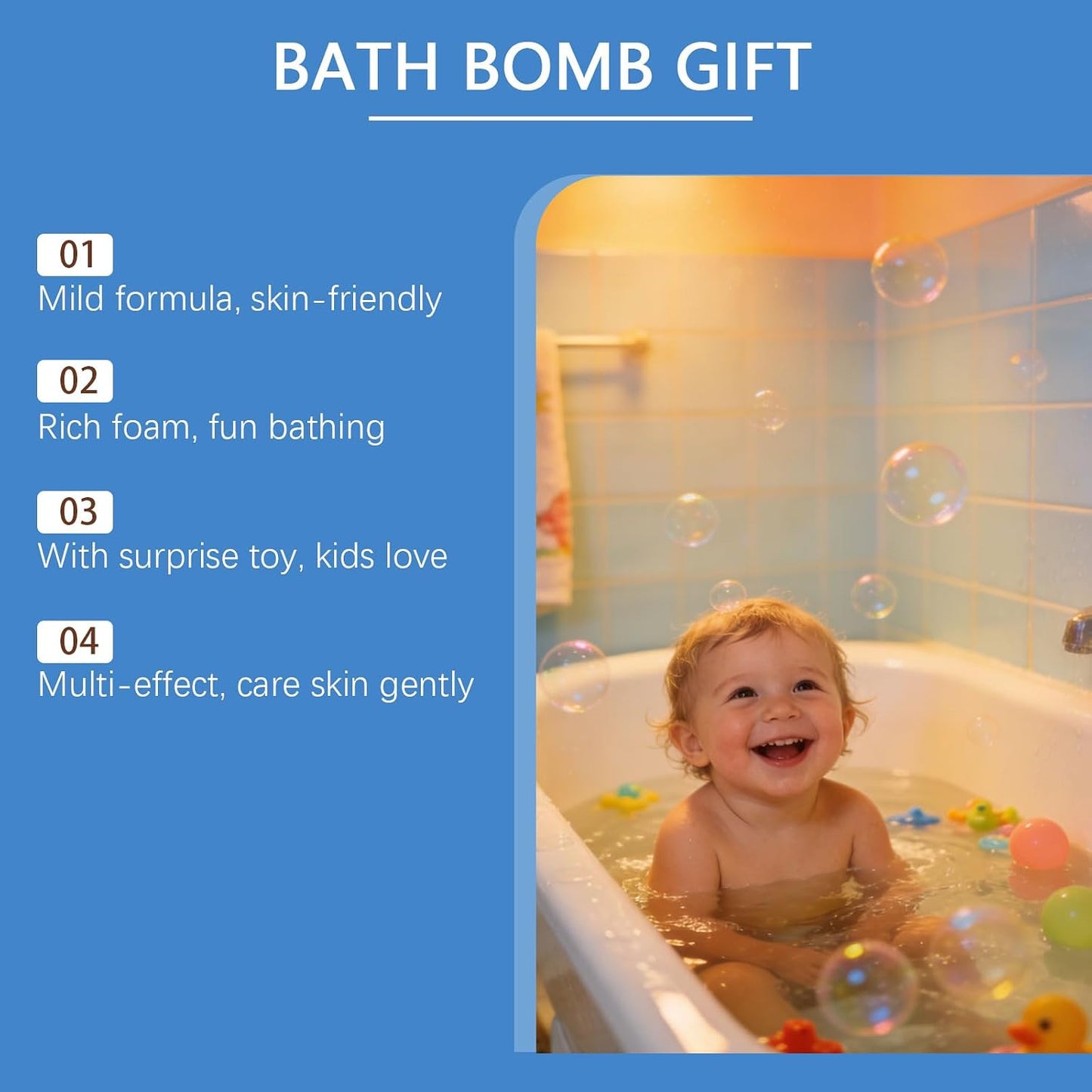 6Pack Natural Bath Bombs with Mega Bubbles & Surprise Inside, Ocean Toy Bath Salt Ball Sleeve Box Bath Bombs, Animal BulkEaster Basket Stuffers, Skin-Friendly Bathing Kit (6PCS)