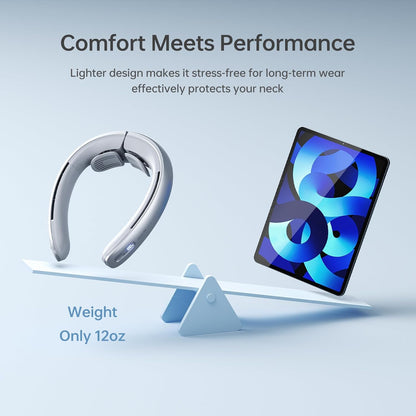 JISULIFE Neck Fan Pro Series - Upgraded 100-Speed Cooling, Personal Wearable Fan with Neck Brace, Digital Display, 5000mAh Battery, Max 15H Runtime, Portable & Travel-Ready, Gifts for Women Men(Grey)