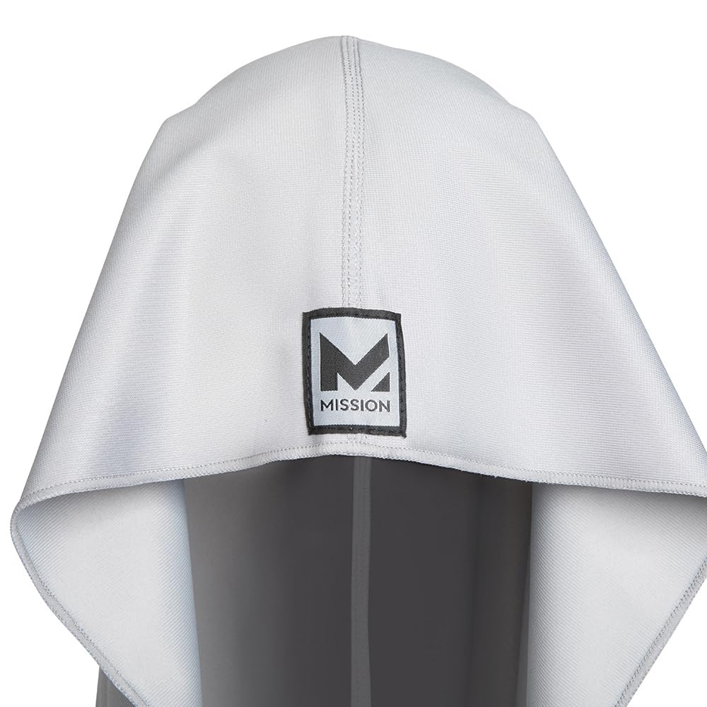MISSION Max Plus Cooling Hoodie Towel- Hood Towel, Cools Instantly When Wet, UPF 50 Sun Protection, Contours Your Head to Stay in Place, Great for Sports, Fitness, Gym (White Camo)