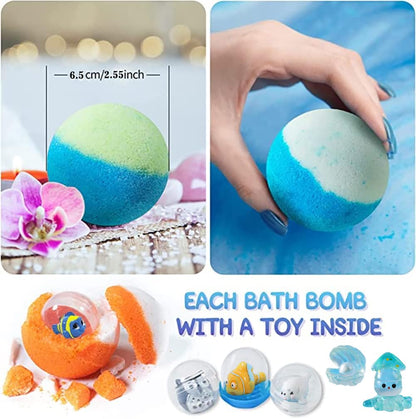 Bath Bombs for Kids with Surprise Fishing Games Inside for Girls Boys - 20 Kids Bath Bombs Gift Set, Handmade Bubble Bath Fizzes Bomb for Chrildren Birthday Christmas and Party Favor Gift for Boys