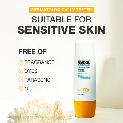 Physiogel Lightweight Moisture Korean Sunscreen, Broad Spectrum SPF 50+, Water Resistant & Safe for Sensitve Skin, Reef Friendly, Paraben-Free, Dermatologically Tested, Korean Skin Care.