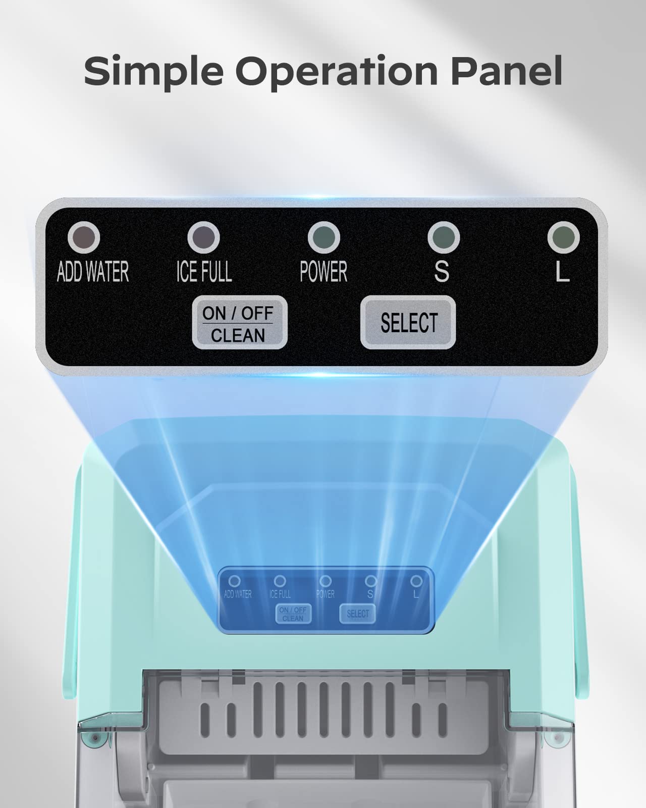 Ice Maker Countertop, Portable Ice Machine Ready in 6 Minutes with 9 Cubes 26LBS in 24H, Self-Cleaning with Ice Scoop and Basket, Two Sizes of Bullet Ice for Home Kitchen Office, Bar and Parties