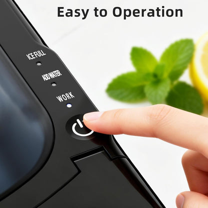 Electactic Countertop Ice Maker Machine 18lbs/24H, 6-Min Fast Bullet Portable Ice Maker, 6.69” Slim Space-Saving with Auto-Drain Drawer, Self-Cleaning, Scoop for Kitchen RV, Cream White