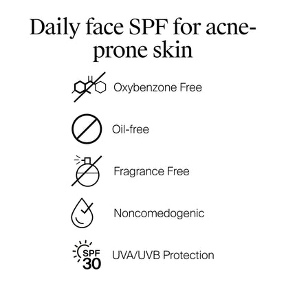 Neutrogena Clear Face Sunscreen for Acne-Prone Skin SPF 30, Broad Spectrum Facial Sunscreen Lotion, Lightweight, Non Comedogenic, Fragrance- & Oxybenzone-Free Water Resistant (80 min), 3 fl. oz
