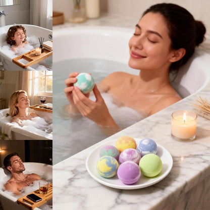 Bath Bomb Gift Set for Women, 8 Pcs Bath Bombs for Girls, Natural Bubble Bathbombs with Essential Oils, Self Care Gifts, Relaxation Spa Gift Basket,Birthday, Mothers Day Gifts for Mom, Wife,