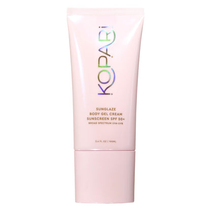 Kopari Sunglaze Body Gel Cream Sunscreen SPF 50+ | Broad-Spectrum Body Sunscreen with Hyaluronic Acid & Coconut Oil | Lightweight, Non-Greasy, Glowing Finish