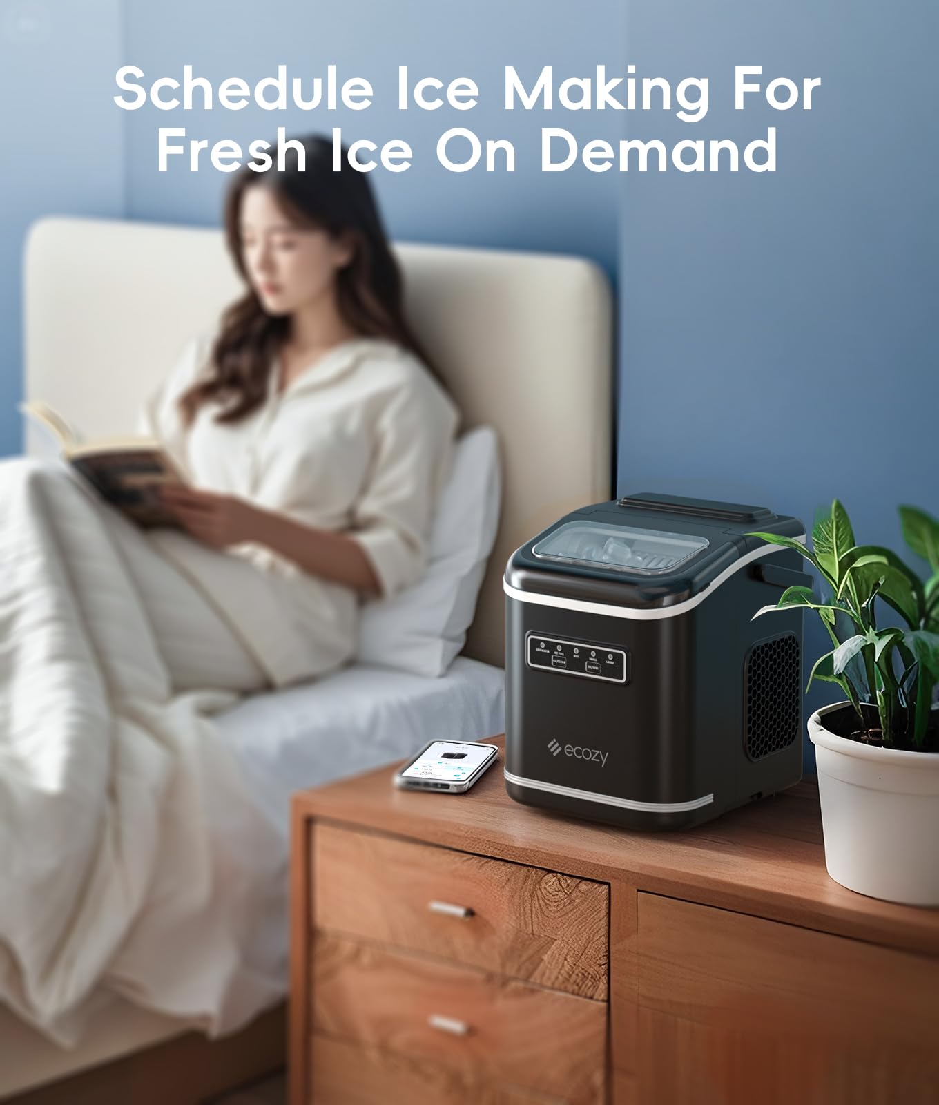 ecozy 2" Clear Ice Ball Maker Countertop with CrystalFlux Technology, 4 pcs in 40 Mins, 144 pcs/Day, Sphere Ice Maker with Automatic Water Supply, Self-Cleaning, Enhanced Insulation for Whiskey Bar