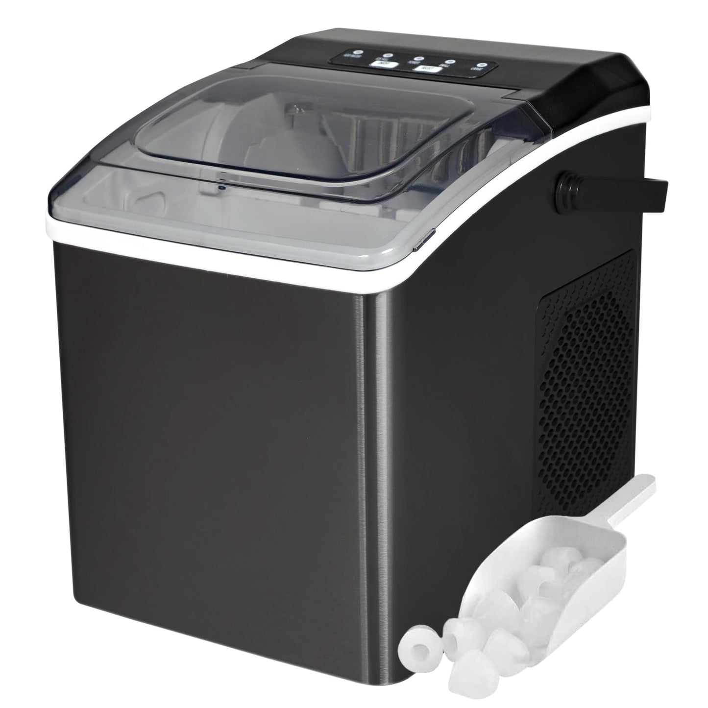 Kenmore Countertop Ice Maker Nugget Machine – Portable Self-Cleaning Máquina de Hacer Hielo para Casa, Crunchy Chewable Pebble Ice, 40lb/24hr Capacity, Stainless Steel
