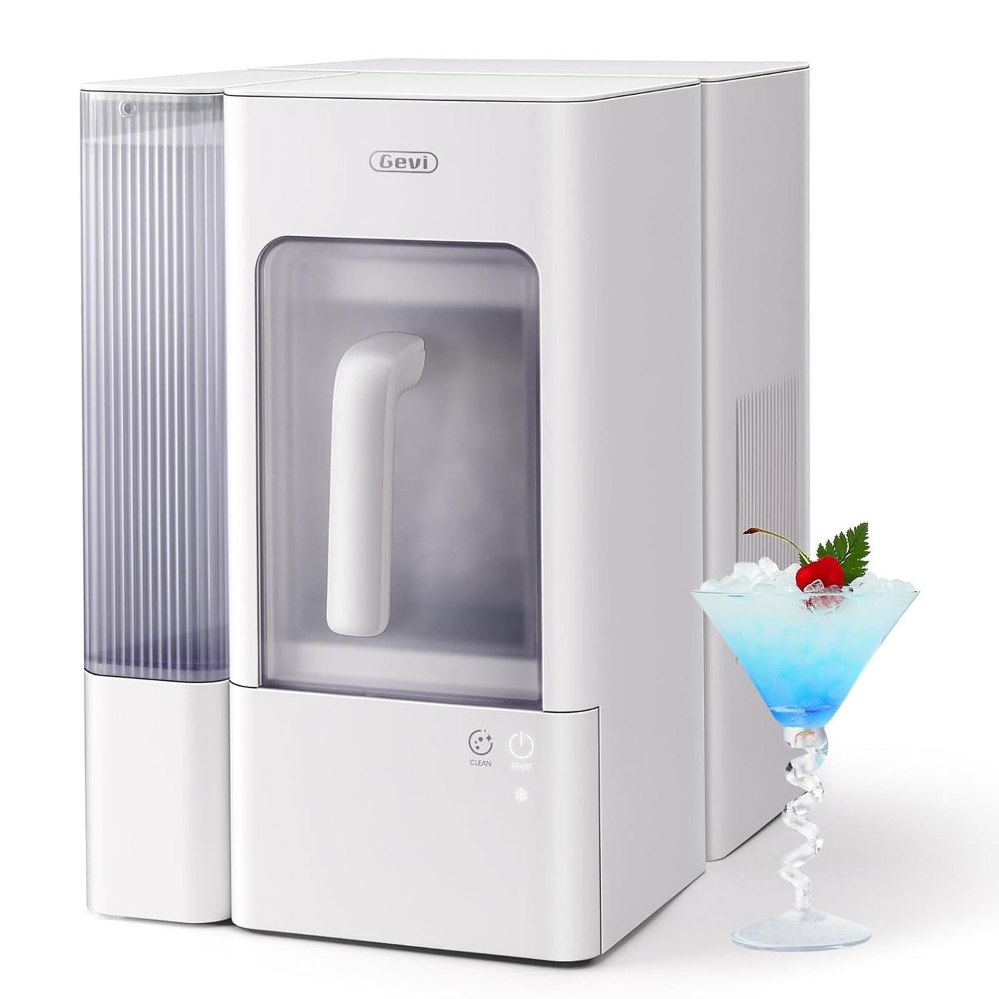 Gevi Adella Nugget Ice Maker 40lbs/Day,Countertop Pellet Ice Machine,Large Gallon Side Water Tank&Self-Cleaning,Pellet Ice Machine with Scoop&Basket for Home/Kitchen/Office