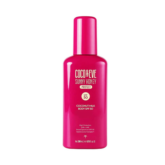 Coco & Eve Coconut Milk Body Sunscreen SPF 50 – Broad Spectrum UVA/UVB Sun Protection, Hydrating Daily Water-Based Lotion, Lightweight, Non-Greasy, Dermatologically Tested, 6.76 Fl Oz