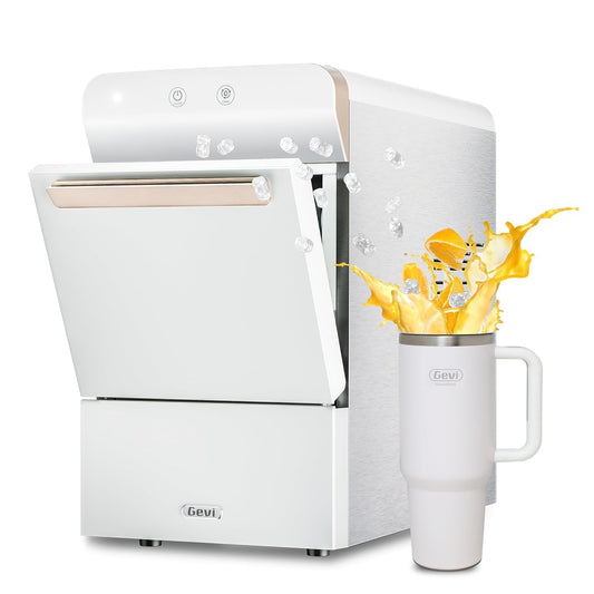 Gevi V2.0 Nugget Ice Maker, 38lbs/24H Countertop Pellet Ice Machine with Self-Cleaning, Energy-Efficient, Chewable Pebble Ice Maker for Home Kitchen, Office, Great Gift