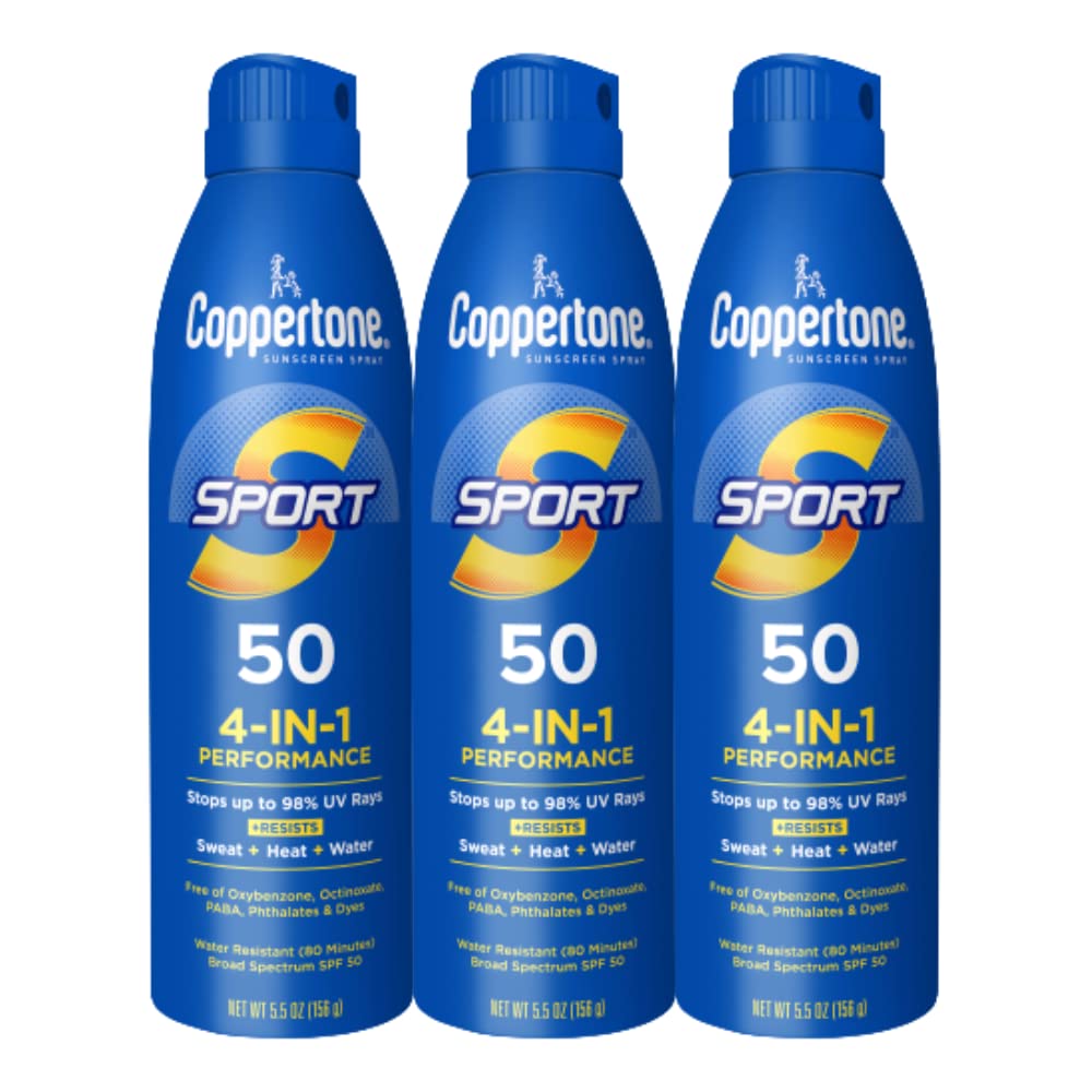 Coppertone SPORT Continuous Sunscreen Spray Broad Spectrum SPF 100 (5.5 Ounce) (Packaging may vary)