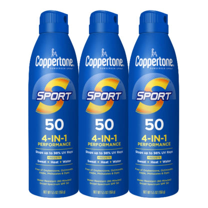 Coppertone SPORT Continuous Sunscreen Spray Broad Spectrum SPF 100 (5.5 Ounce) (Packaging may vary)