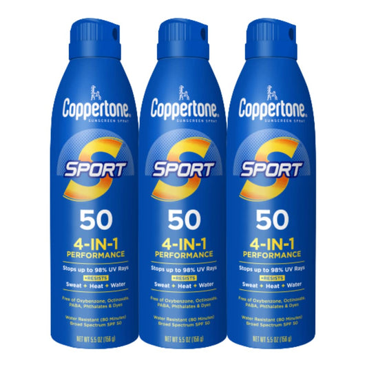 Coppertone SPORT Continuous Sunscreen Spray Broad Spectrum SPF 100 (5.5 Ounce) (Packaging may vary)
