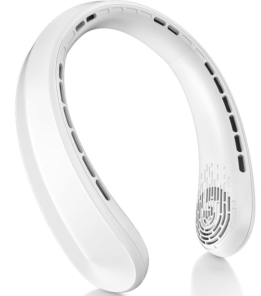 Neck Fan, Portable Fan around Neck, 5200mAh Battery Operated Wearable Personal Fan with USB Rechargeable, 3 Wind Speed,Ultra Quiet, Bladeless,Headphone Design for Travel, Men Women