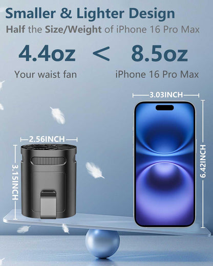 Neck Fan with Cooling Plate,5500mAh Rechargeable, Ultra Quiet Operation, 5 Speeds & 3 Cooling Modes, USB-C Fast Charging, LED Display Battery & Gear, Bladeless Fans that Blow Cold Air for Travel Blue