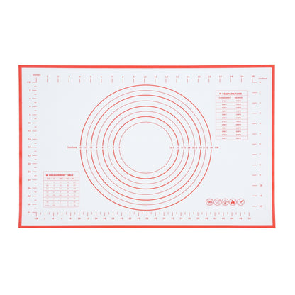 Ergonomic Manual Reusable Silicone 24"x 18" Pastry Mat with Measurements - Multi-Functional Manual Food Chopper & Slicer Detail