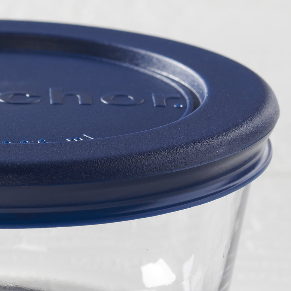 Whimsical Doughnut Glass Food Storage Containers with Lids, 1 Cup Round, Set of 4 - Playful Star & Heart Shaped Geometric NeeDoh Detail