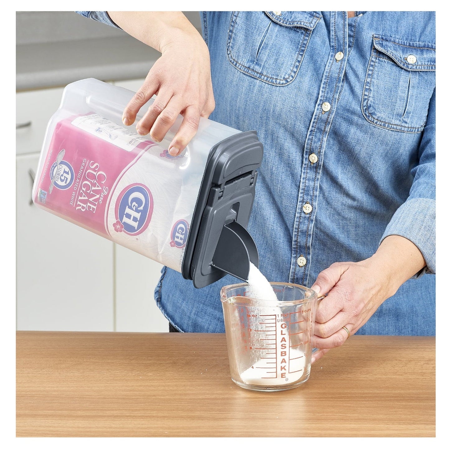 Sweet Treat Shaped 3.5 QT Plastic Food Dispenser, Clear with Gray Lid (1 Each) 7.5" L x 3.75" W x 9.25" H, Designed to Help wi... - Squishy Dohnut Sweet Treat Shaped Stress Toy Detail