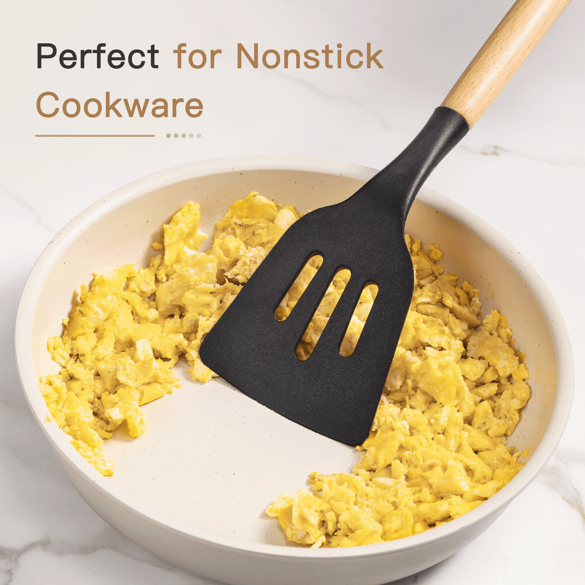 Premium Kitchen Silicone Cooking Utensils Set, 38 PCS Kitchen Utensils Set for 446°F Heat Resistant, Food Grade Utensil Sets with Woo... - Innovative Kitchen Helper for Modern Cooking Detail