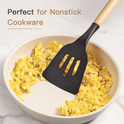 Premium Kitchen Silicone Cooking Utensils Set, 38 PCS Kitchen Utensils Set for 446°F Heat Resistant, Food Grade Utensil Sets with Woo... - Innovative Kitchen Helper for Modern Cooking Detail