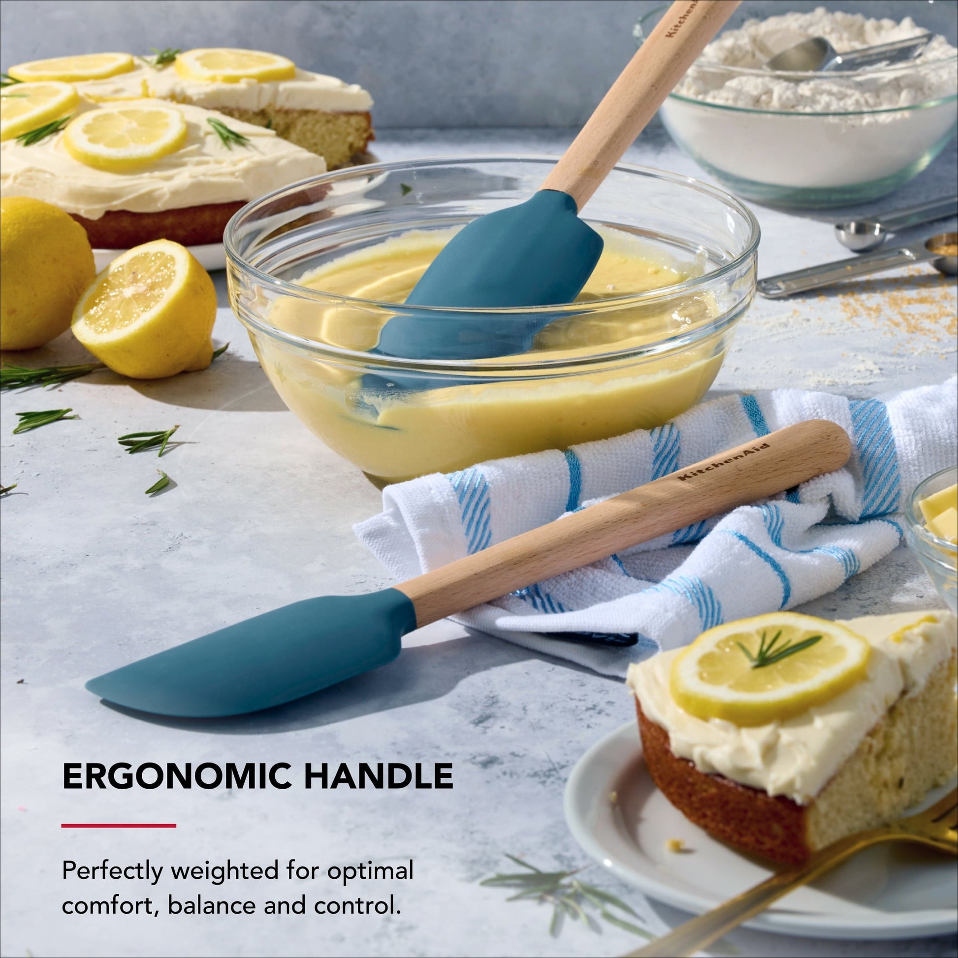 Durable Steel 2-Piece Silicone Mixing Spatula and Scraper Set for Cooking, Agave - High-Precision Culinary Tool for Baking & Cooking Detail