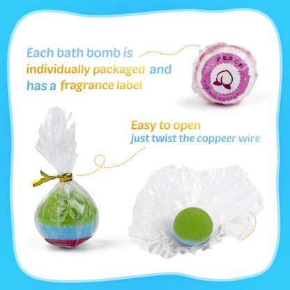 Bath Bombs for Kids, 12 Pcs Bath Bombs with Glow in The Dark Animal Surprise Inside, Handmade Organic Bubble Bath Ball Gift Set for Boys and Girls, Gift for Birthday Christmas Easter