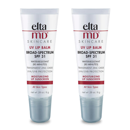 EltaMD UV Lip Balm SPF Sunscreen, Sunscreen Lip Balm with SPF 30+, Protects Dry Cracked Lips, Transparent Zinc Oxide, 0.28 Tube