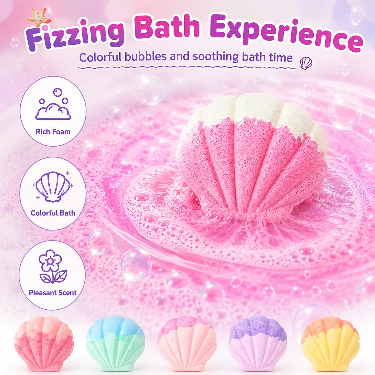 Bath Bombs with Toys Inside, 12 Pack Kids Bath Bombs with Surprise Inside, Play Fizz Bubble Bath Ball, Natural Organic Non Toxic Bath Bomb Gift Set for Boys Girls Toddler (Sea Animal)