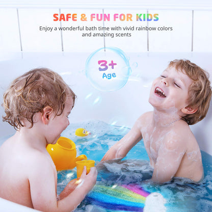 Rainbow Cloud Bath Bomb for Girls, 2 Extra Large Handmade Bath Bombs for Kids Bubble Bath Fizzies, Kids Safe Bath Bombs, Easter Basket Stuffers Mothers Day Gifts