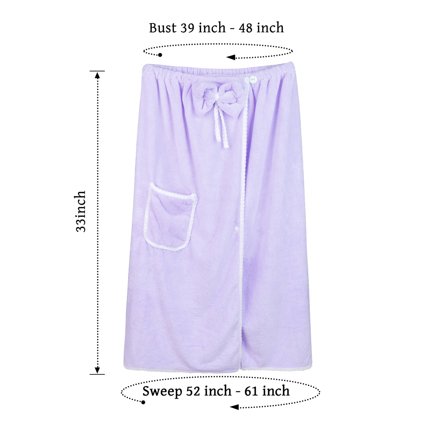 Towel Wrap Women Shower Robe Adjustable Closure Bathrobe with Hair Drying Towel & Spa Wraps