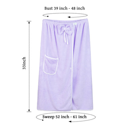 Towel Wrap Women Shower Robe Adjustable Closure Bathrobe with Hair Drying Towel & Spa Wraps