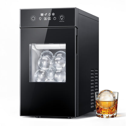Crescent Ice Maker Countertop, 35Lbs/24H, Clear Ice Maker with Self-Cleaning & Timer, 16 Crystal-Clear Ice in 12 Mins, Countertop Ice Makers for Home, Office or Party