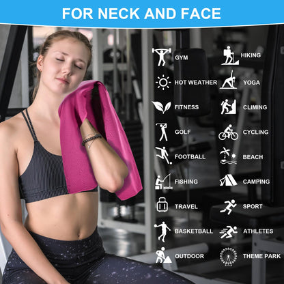 4 Pack Cooling Towels for Neck and Face(40"x12"), Cooling Neck Wraps, Ice Towel for Hot Weather, Soft Breathable Gym Towel, Cool Towel for Workout, Camping, Yoga, Sport, Running