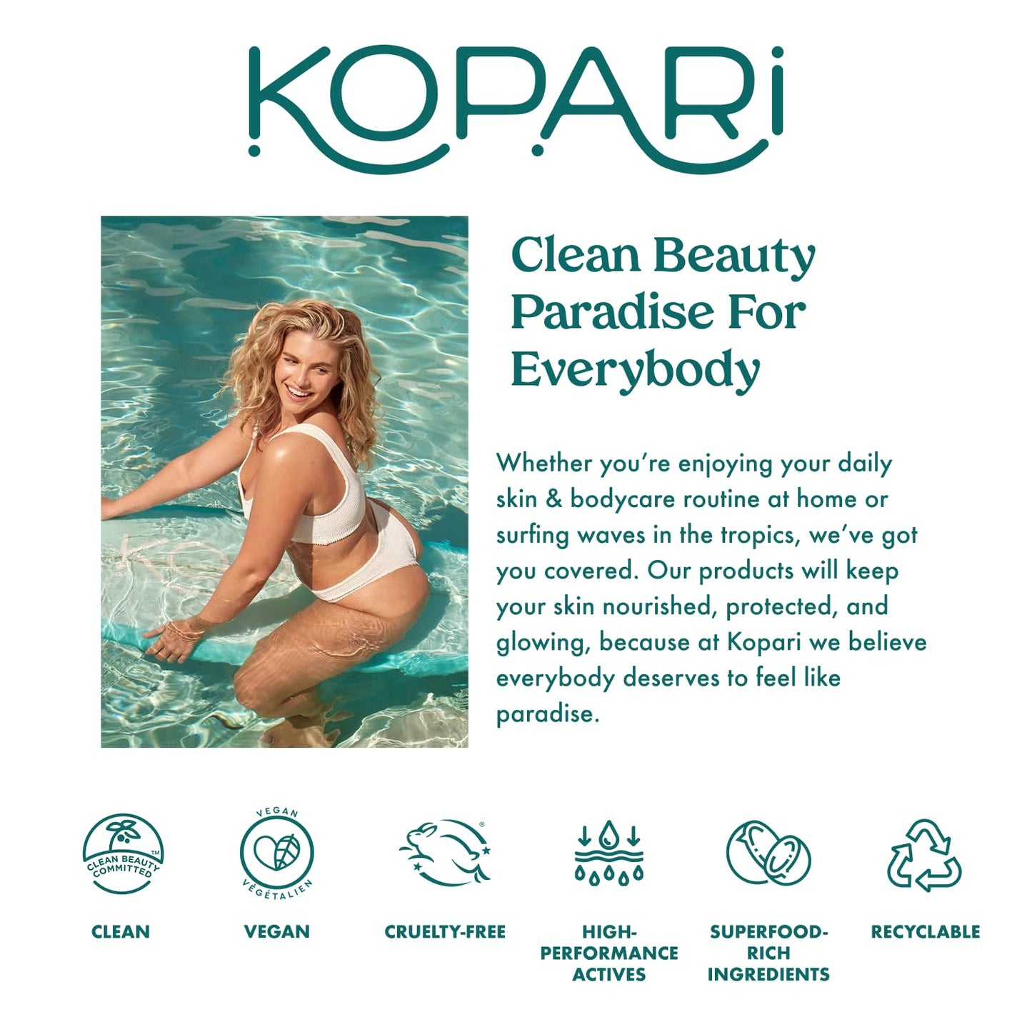 Kopari Sunglaze Body Gel Cream Sunscreen SPF 50+ | Broad-Spectrum Body Sunscreen with Hyaluronic Acid & Coconut Oil | Lightweight, Non-Greasy, Glowing Finish