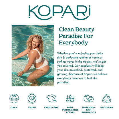 Kopari Sunglaze Body Gel Cream Sunscreen SPF 50+ | Broad-Spectrum Body Sunscreen with Hyaluronic Acid & Coconut Oil | Lightweight, Non-Greasy, Glowing Finish