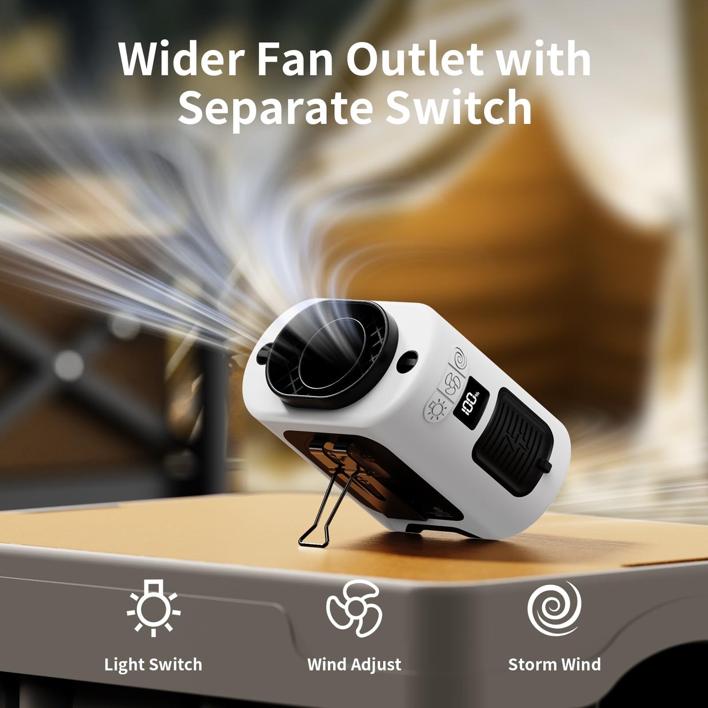 Socool 10000mAh Portable Waist Fan Clip on Wearable Belt Personal Fan Rechargeable Battery operated With 5 Speeds & Flashlight Neck Hands-Free 40H Cooling For Outdoor Camping Travel (Black)