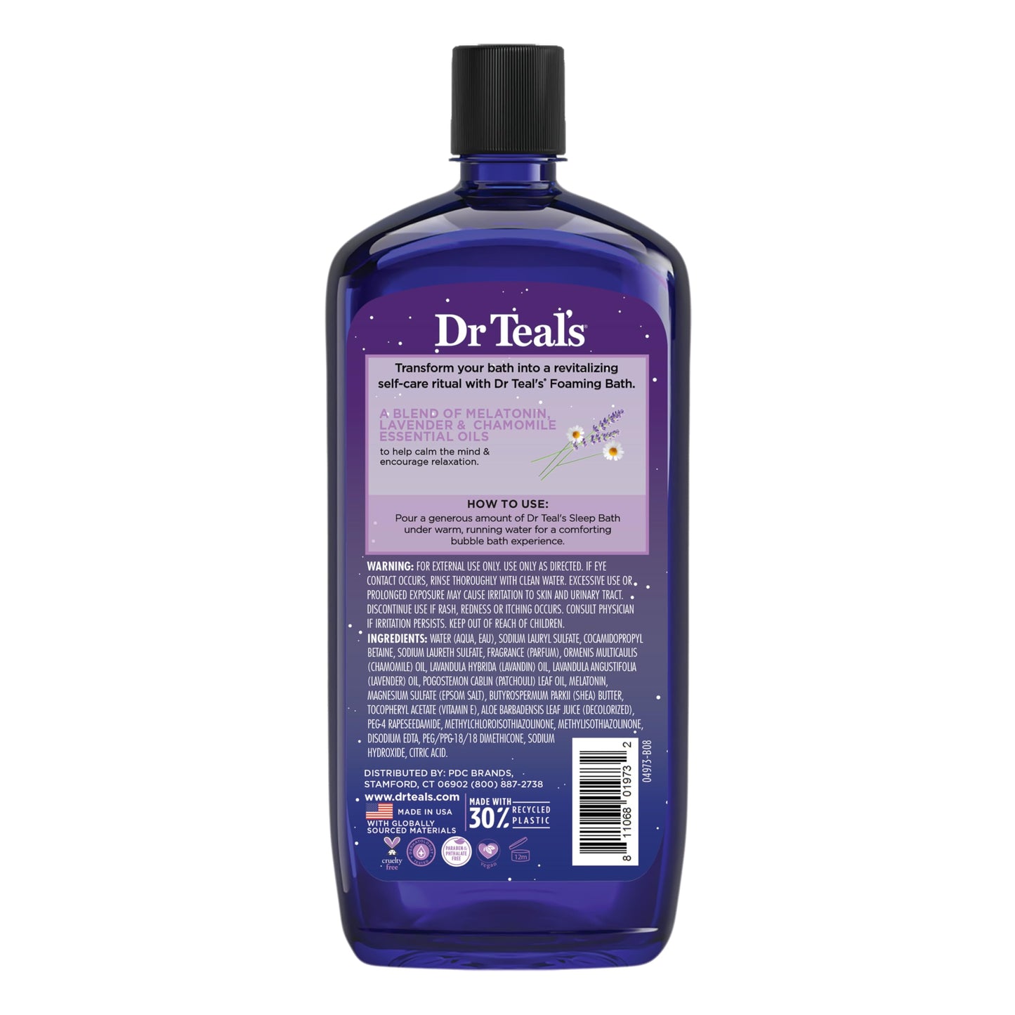 Dr Teal's Foaming Bath with Pure Epsom Salt, Soothe & Sleep with Lavender, 34 fl oz (Pack of 2)