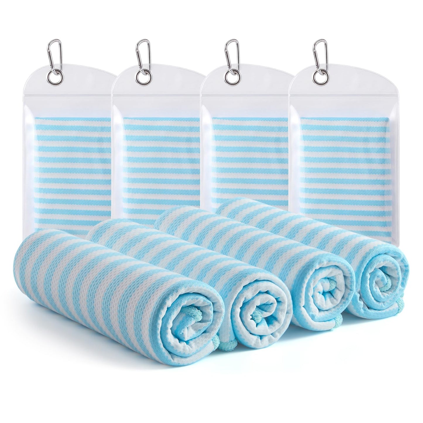 RDEKISS 4 Pack Cooling Towels for Hot Weather (40"x12"), Ice Cool Neck Towel, Soft Breathable Microfiber for Gym, Sport, Running, Yoga, Workout - Gray