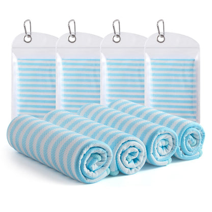 RDEKISS 4 Pack Cooling Towels for Hot Weather (40"x12"), Ice Cool Neck Towel, Soft Breathable Microfiber for Gym, Sport, Running, Yoga, Workout - Gray