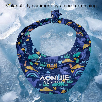 AONIJIE New Sports Ice Towel for Women and Men Quick-Drying and Neck Sun Protection Triangle Can Hold Ice for Running Cycling