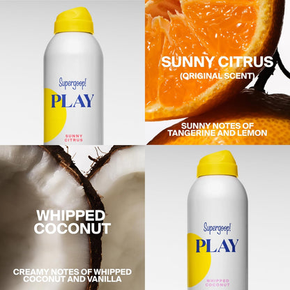 Supergoop! PLAY Antioxidant Body Mist w/Vitamin C - 6 fl oz - SPF 50 PA++++ Broad Spectrum Sunscreen - Body Spray - Great for Active Days - Whipped Coconut