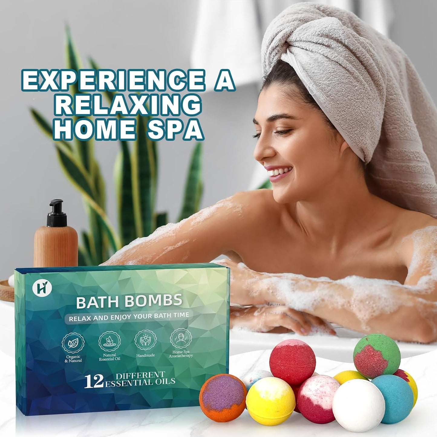 Bath Bombs Birthday Gifts for Women & Men Set, 12 Pack Handmade Natural Organic Bath Bomb with Shea Butter, Halloween Boo Basket Stuffers, Christmas Stocking Stuffers, Spa Relaxing Self Care
