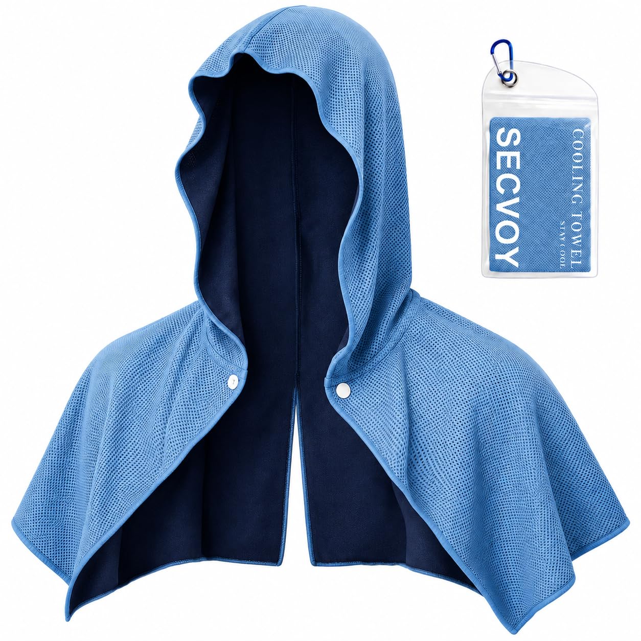 3 Pack Cooling Hoodie Towels for Neck and Face, UPF 50 Sun Protection & Instant Cooling Towels for Hot Weather, Soft Breathable Towel for Work Out, Sport, Gym, Camping & More Activities