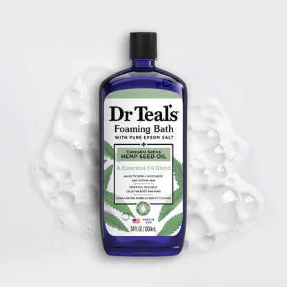 Dr Teal's Foaming Bath with Pure Epsom Salt, Soothe & Sleep with Lavender, 34 fl oz (Pack of 2)